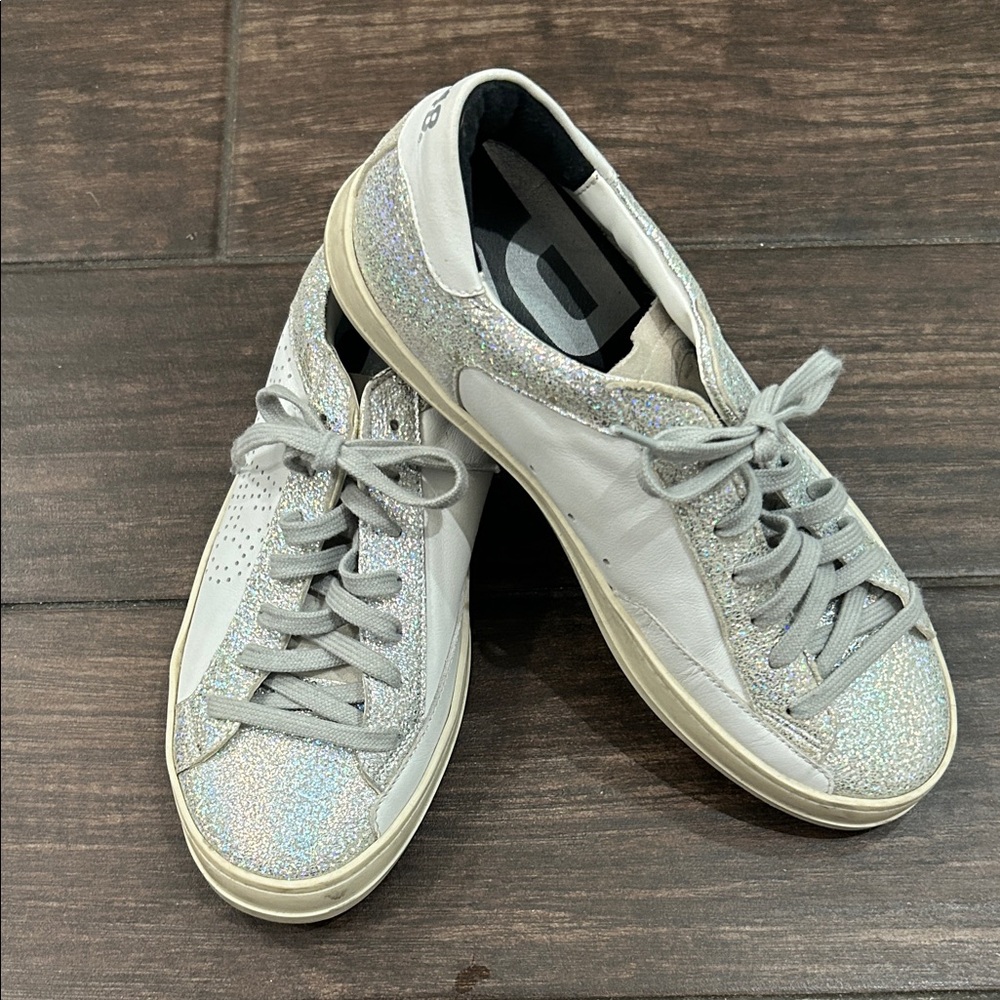 P448 Women's Silver Sparkle Sneakers